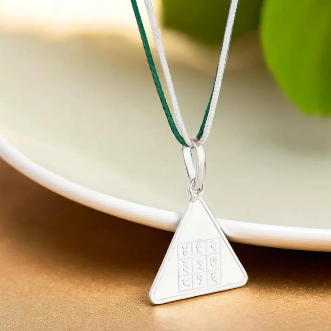 Budh Pyra Yantra Silver Locket (With Thread)