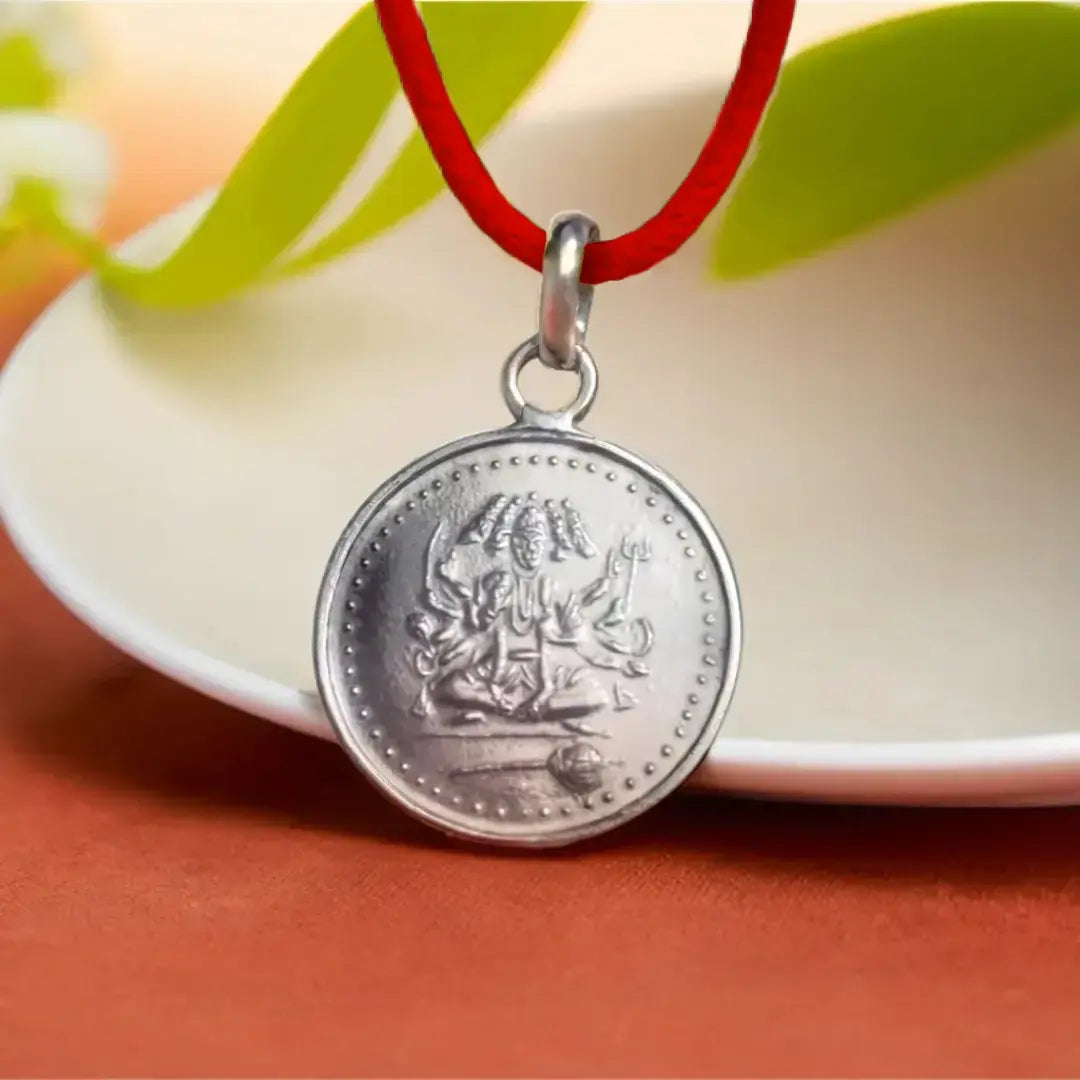 Panchmukhi Hanuman Yantra Locket | Pure Silver (With Thread)