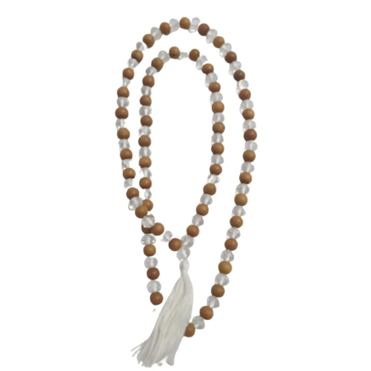 Wood Crystal Mala (108+1 Beads)
