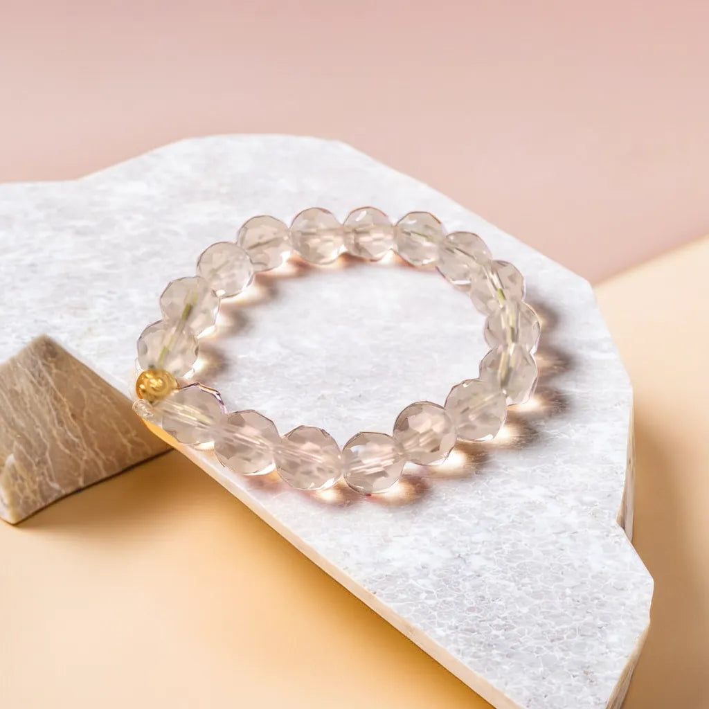 Crystal Bracelet Clear Quartz Diamond Cut