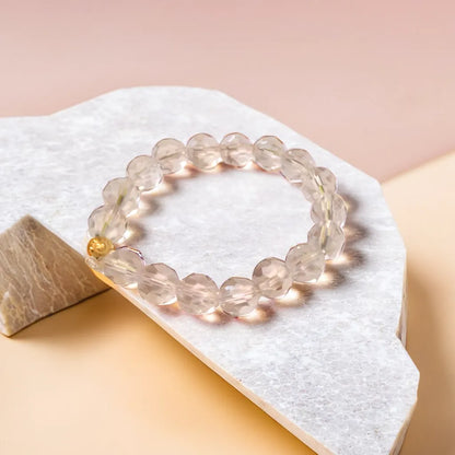 Crystal Bracelet Clear Quartz Diamond Cut