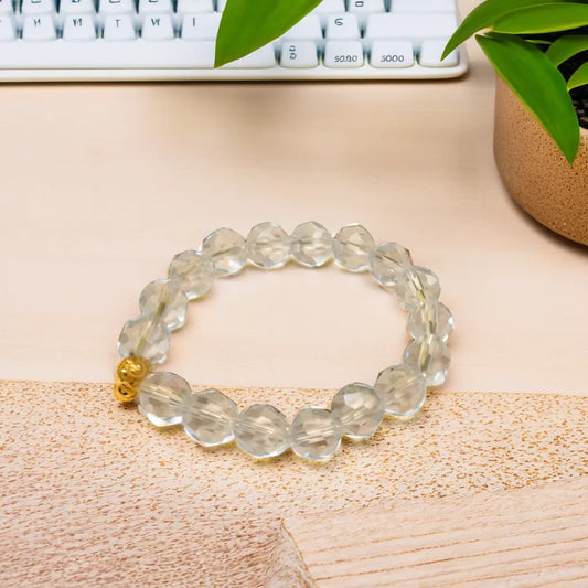 Crystal Bracelet Clear Quartz Diamond Cut