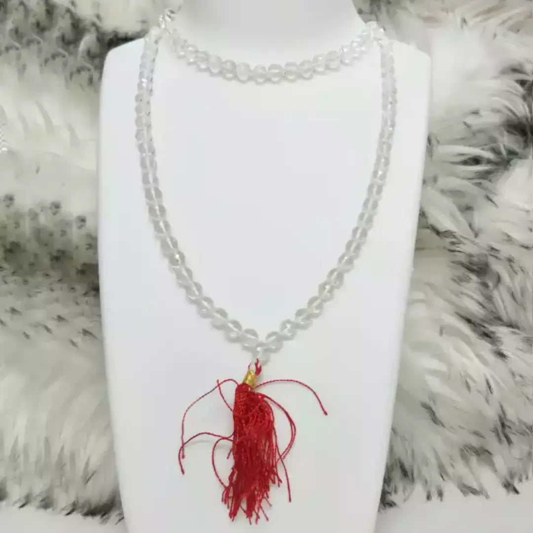 Diamond Cut Clear Quartz Japa Mala