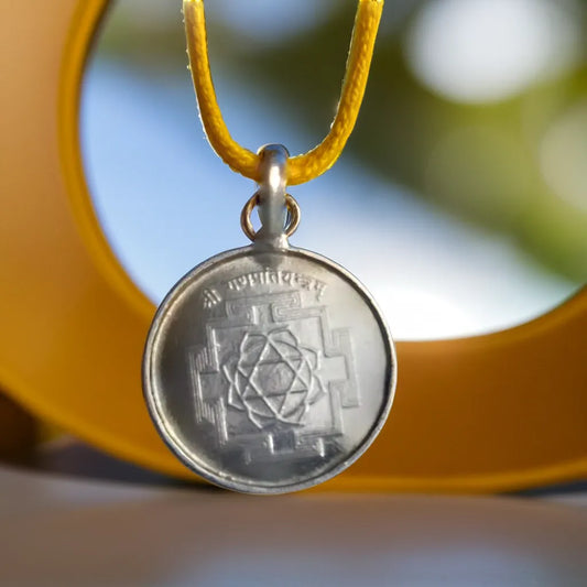 Shri Ganesha Yantra Silver Locket (With Thread)