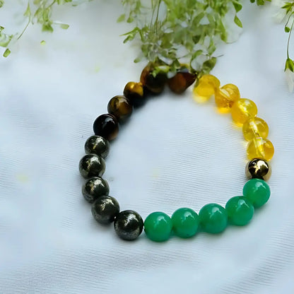Money Magnet Bracelet Green Aventurine, Citrine, Tiger Eye, Pyrite