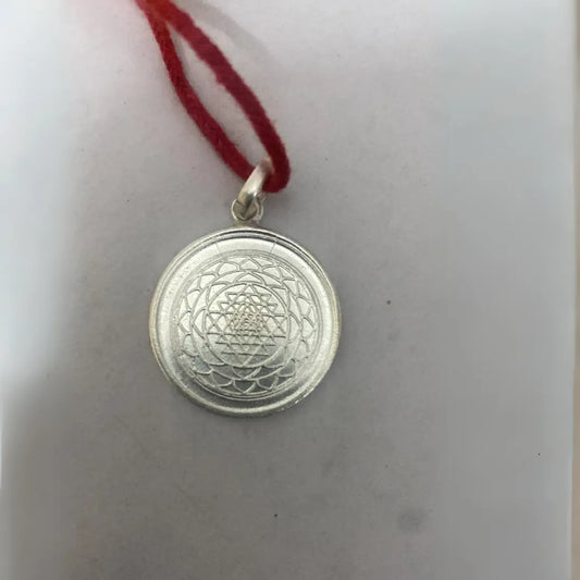 Shree Yantra Sliver Locket (With Thread)
