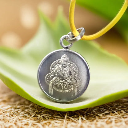 Shri Kuber Yantra Silver Locket (With Thread)