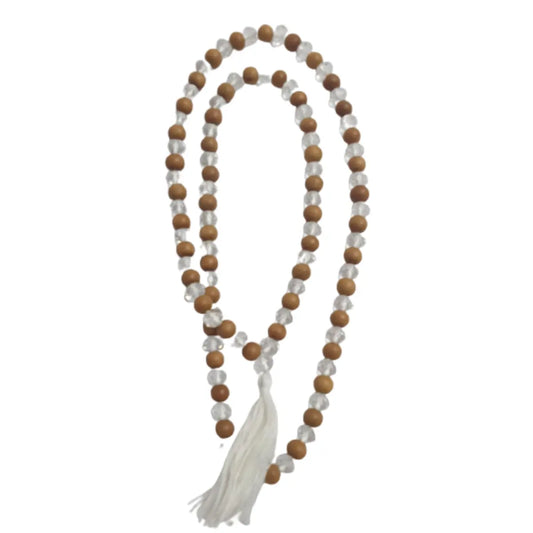 Wood Crystal Mala (108+1 Beads)