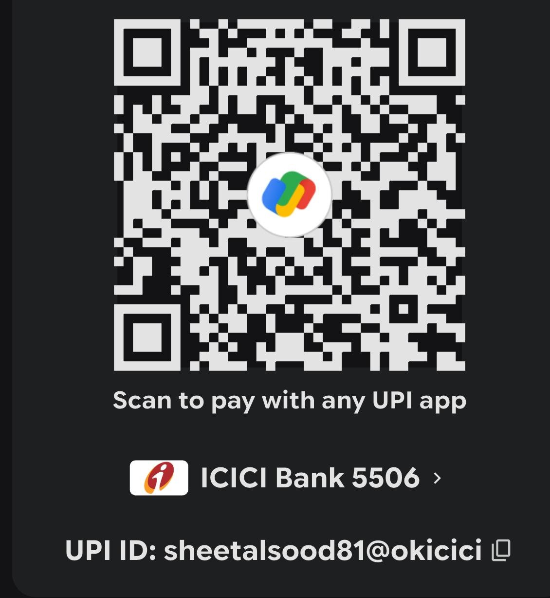 Scan this QR code to pay via UPI, Google Pay, PhonePe or Paytm